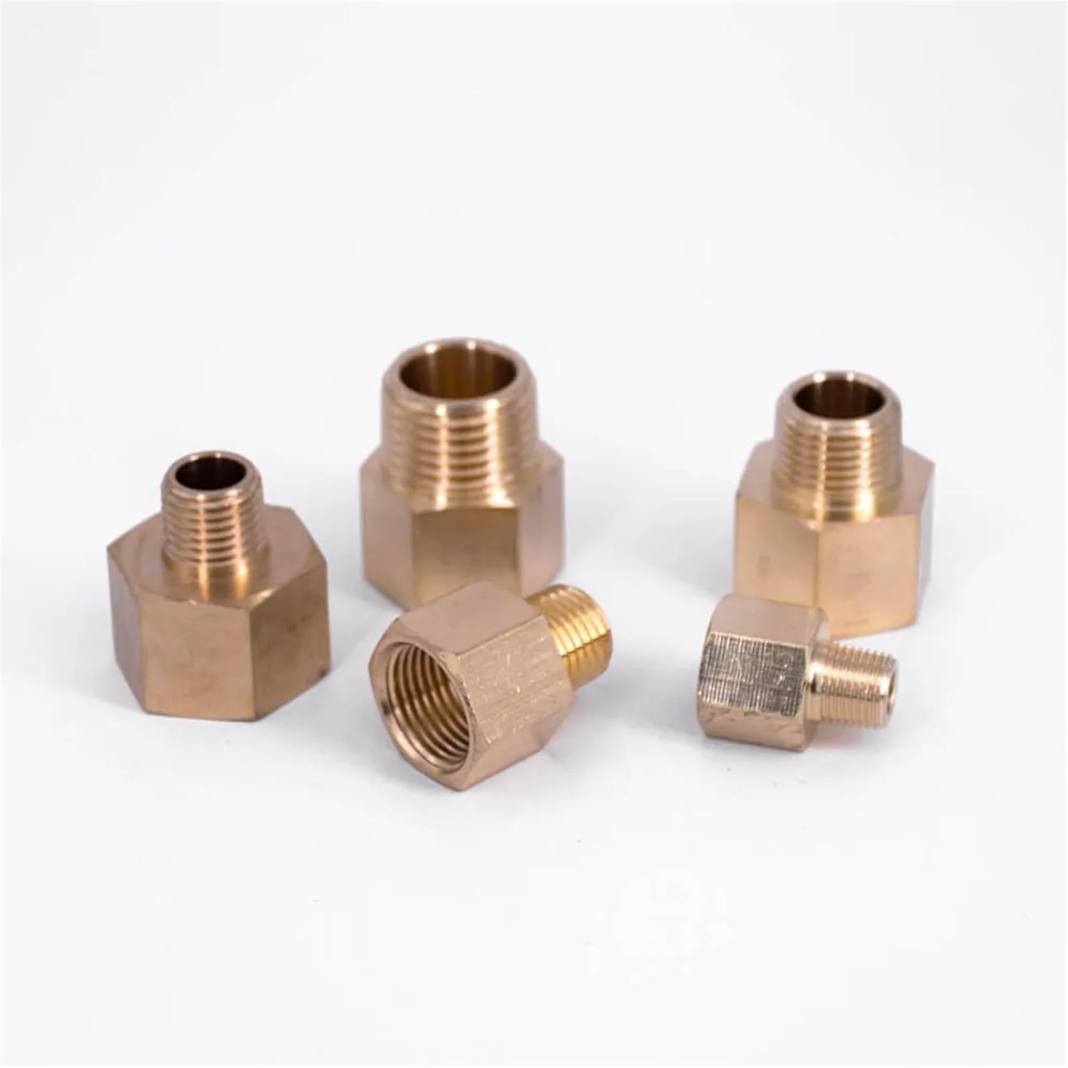 1/8" 1/4" 3/8" 1/2" NPT Female Male Hex Reducer Reducing Bushing Brass Pipe Fitting Connector Coupler Adapter for Pressure Gauge(1l4 To 1l8)