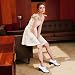 Imagen de Jamron Mujer Tacón de Bloque con Cordones Brogues Derby Pumps Zapatos de Vestir Blanco SN02955 EU39