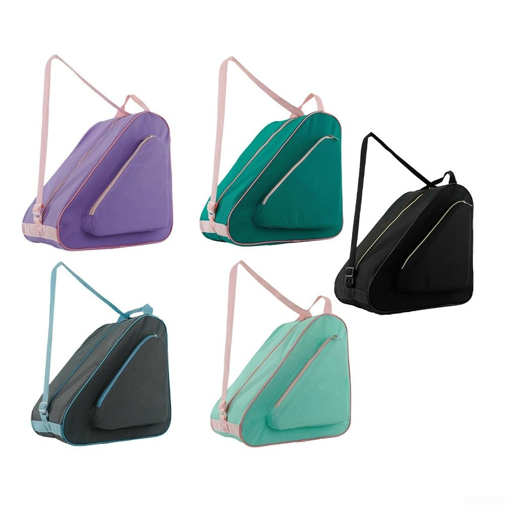 Sac imperméable pour patins à roulettes en ligne avec grande poche arrière et bretelles réglables - Noir, gris, bleu, vert, rose, 40 x 40 x 24 cm
