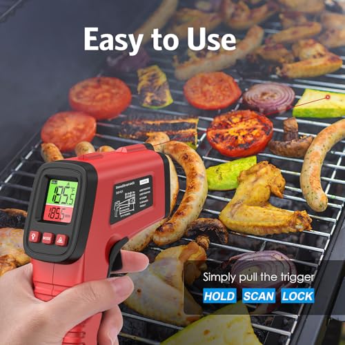 AMIR Digital Infrared Thermometer Gun, Handheld Non Contact Infrared Thermometer -58℉ to 1022℉, Laser Temperature Gun with Max/Min, Adjustable Emissivity for Fridge, Cooking,Appliances(Not for Human)