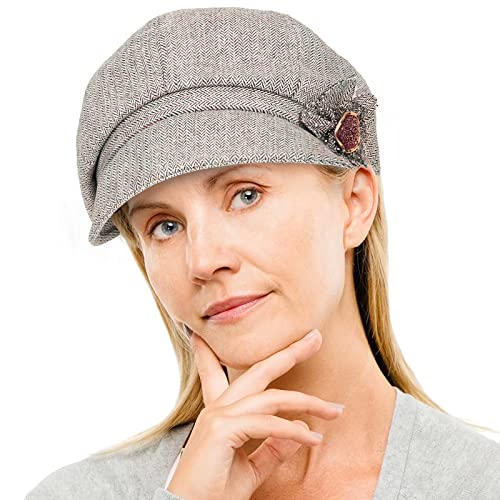 Colorsun Women's Classic Retro Visor Newsboy Cabbie Beret Flower Buckle Woman Cap, 1Camel, One Size #TOP3