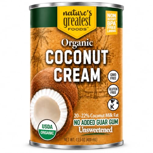 Nature's Greatest Foods Organic Coconut Cream, No Guar Gum, 13.5oz 12Pk