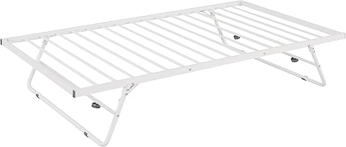 Miniatura 32 de Sofá cama de metal de tamaño matrimonial con nido ajustable de tamaño individual, nido plegable portátil, soporte de listones de metal, cama Negro
