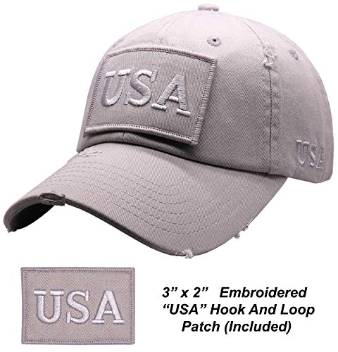 Image of Antourage American Flag Unisex Baseball Hat for Men and Women | USA Flag Mesh Snapback Flat Visor Cap + 2 Patriotic Patches