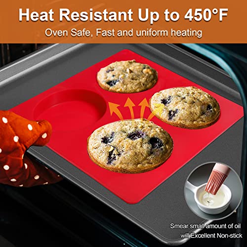 Gddgcuo Muffin Top Pan, Silicone Muffin Top Baking Pans, 4 Inch Egg Sandwich Molds, For Hamburger Bun, Mini Pie, Egg Muffin, Bpa Free #TOP1