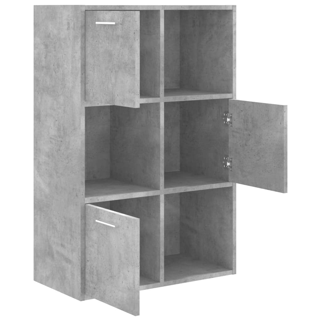 vidaXL Armadietto Robusto Elegante Moderno Espositore Decorativo Porta Libri Credenza Libreria Grigio Cemento 60x29,5x90 cm in Truciolato