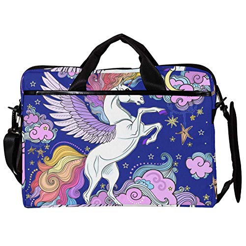 Sacoche ordinateur 13-14 pouces motif licorne rose