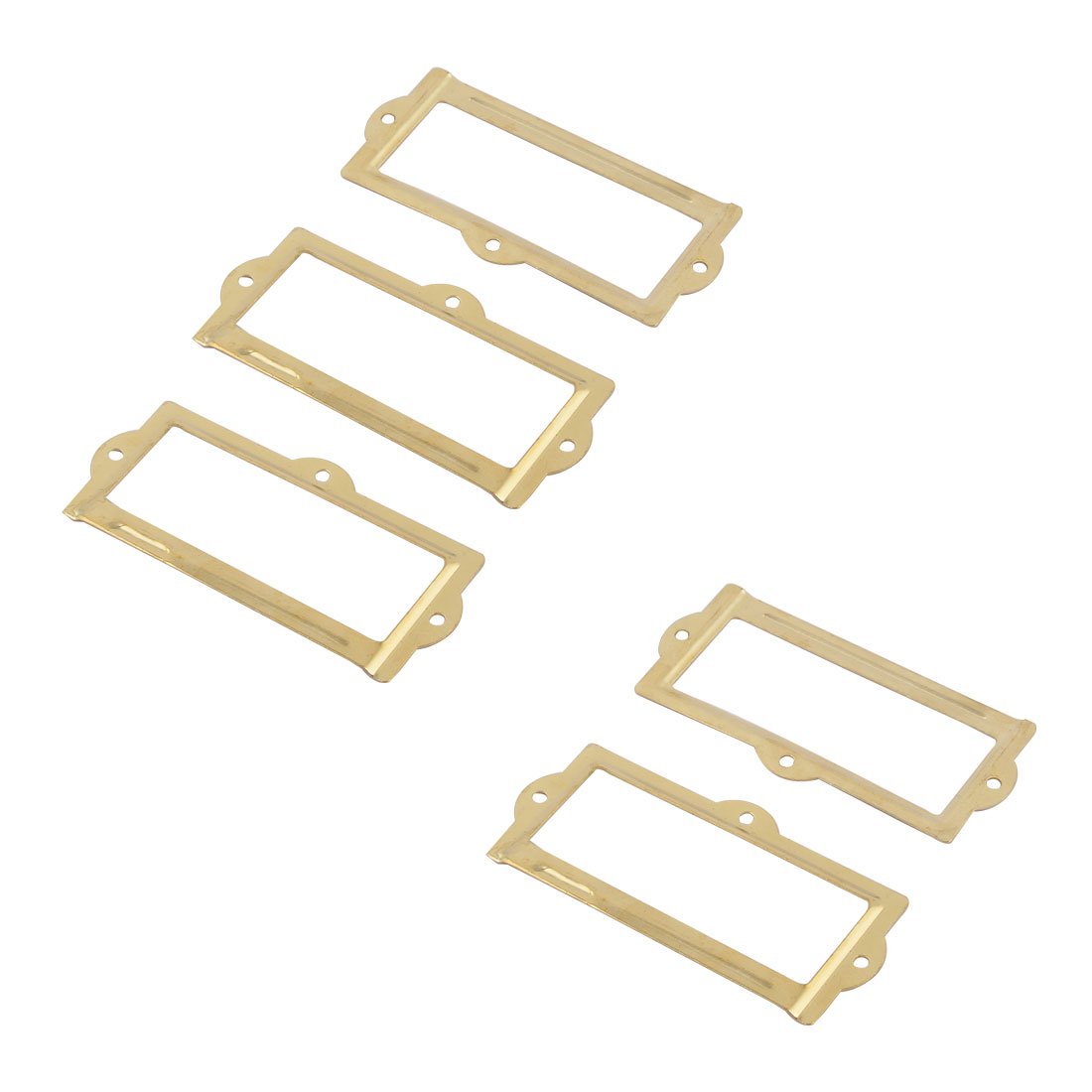 Uxcell Gold Sourcingmap Office Library File Drawer 90Mmx42mm Tag Frame Label Holder Tone 5 Pcs