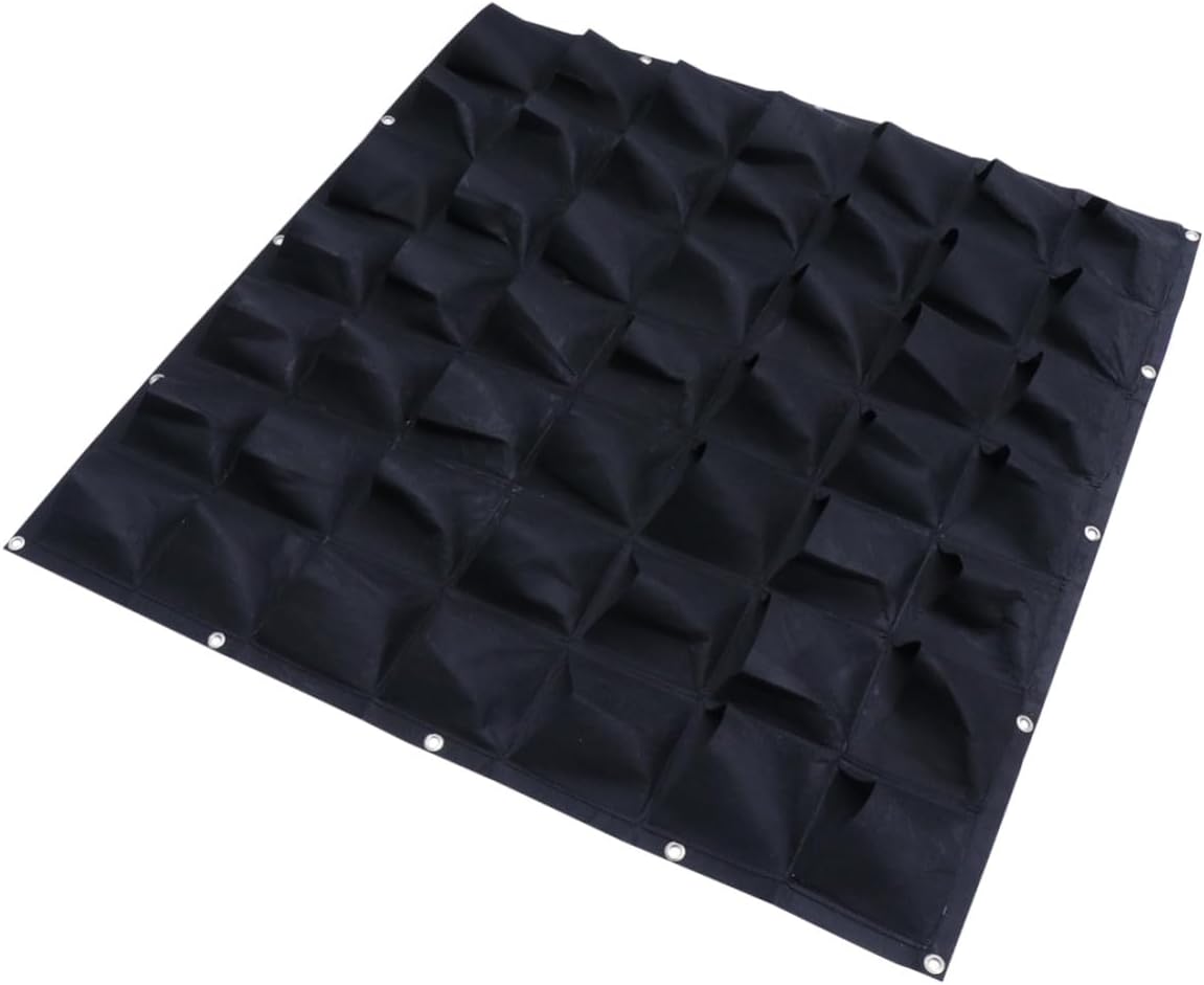 Wall Hanging Plant Grow Bag Vertical Nursery Planting Container Felt Planter for Outdoor Balcony Garden with 49 Pockets Black