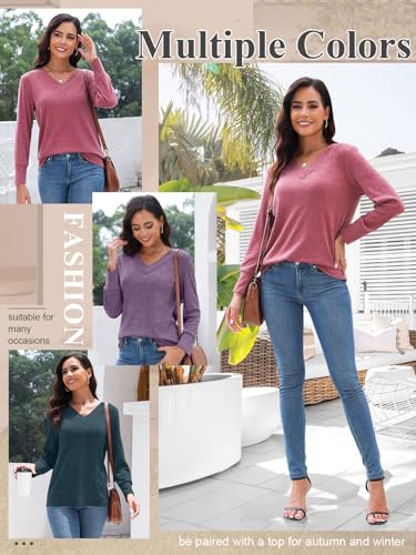 Casual V Neck Tunic Tops for Women