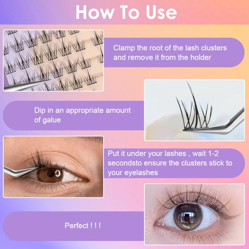 Image of MAYCREATE 120PCS Natural Eyelash 11mm Wispy DIY Lash Clusters Non-Adhesive