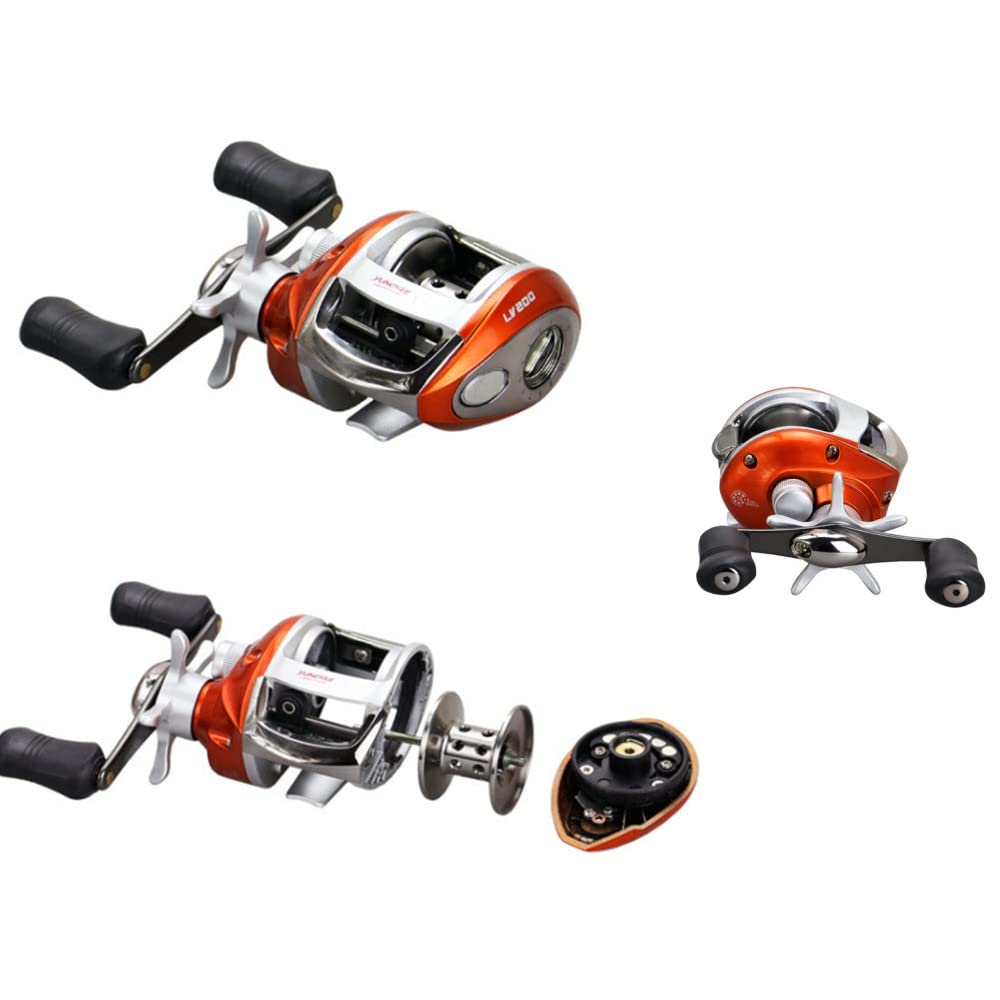 Baitcasting Moulinet de pêche en Eau Douce Ultraléger 12+1BB 6.2:1 Haute Vitesse Frein magnétique Lisse en Fibre de Carbone Frein, Max 8KG