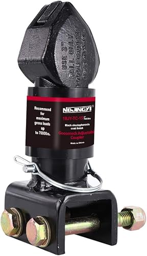 Miniatura 2 de Acoplador de remolque ajustable de 2 "7000 libras, recubrimiento en polvo negro, acoplador de remolque de montaje en canal