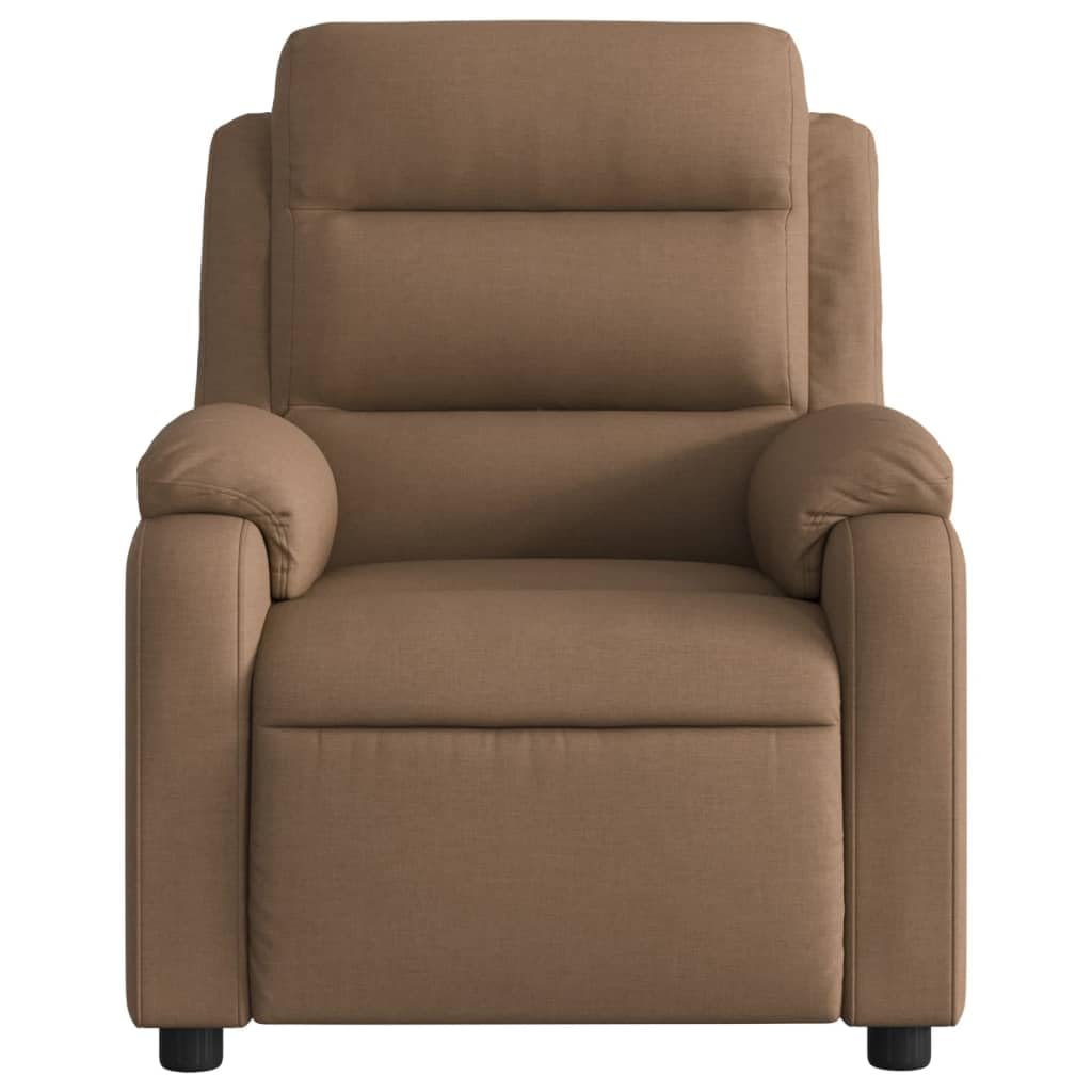 Sillón de masaje reclinable marrón de tela con 6 puntos de masaje y función de vibración manual para relajación y confort doméstico Siéntate y relájate en esta