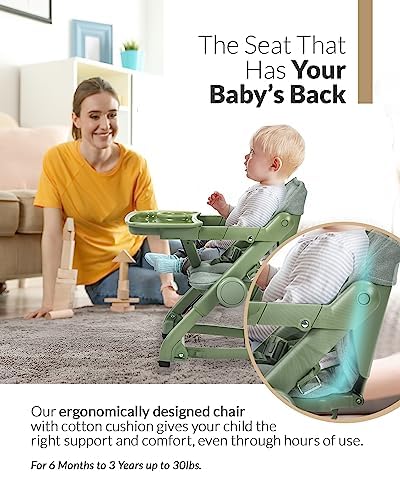 Miniatura 5 de Feed Me - Asiento elevador de silla alta de viaje 3 en 1 para bebés y niños pequeños, de transición, compacto y se adapta a cualquier silla, bandeja