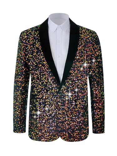 Men Adult Fashion Sequin Blazer Suit Disco Prom Shiny Jacket Use for Wedding Dinner Party Stage Banquet