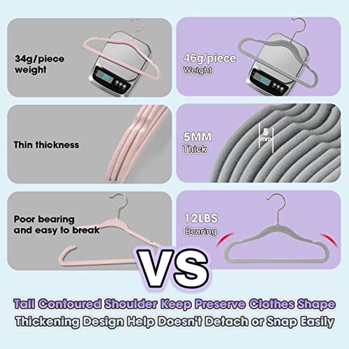 Ulimart Baby Hangers Velvet(11.4 Inch-50 Pcs),Kids Hangers Ideal For Everyday Standard Use,Baby Hangers For Closet,Durable Infant/Toddler Hangers Gray Hangers #TOP1