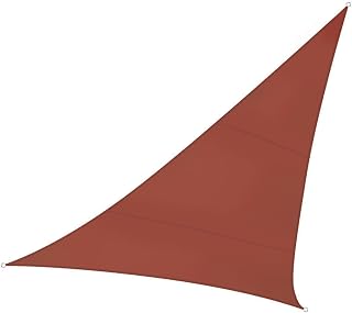 Perel Dreieckiges Sonnensegel 3.6 x 3.6 x 3.6 m aus wasserabweisendem Polyester für Garten und Terrasse, 90% UV-Schutz, terrakotta