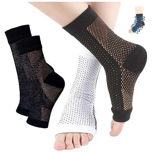 Stunor Dr.Neuropathy Socks - 2023 New Connecy Socks Dr Sock Soothers for Men ＆ Women, Heel & Arch Support Comprex Compression Socks Ankle Sleeves, Nano Neuropathy Foot Ankle Compression Socks (L/XL, A) - Main Image