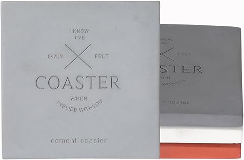 FREELOVE Portavasos de cemento para bebidas, juegos de 4, posavasos hechos a mano de barra de hormigón natural para protección de mesa, adecuado