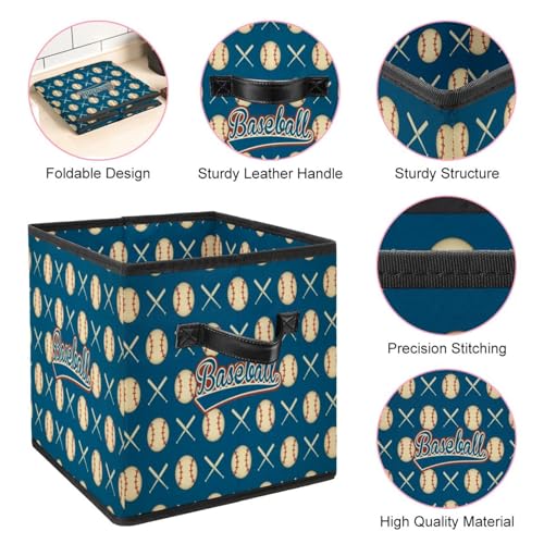 Bac de rangement pliable baseball rétro pour optimiser votre chambre