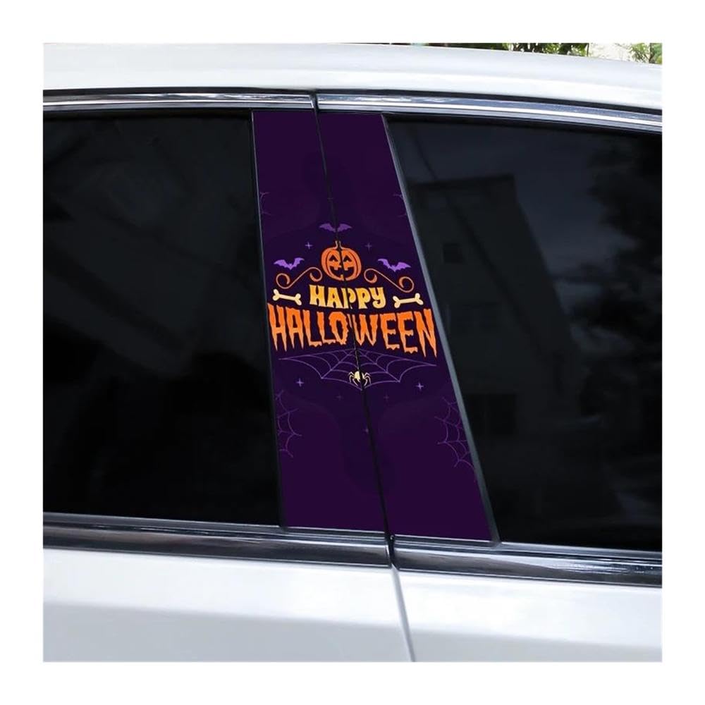 Body Parts 2pcs Car Center Column Sticker Halloween in English Viny L Material Car B-Pillar Decals(J)