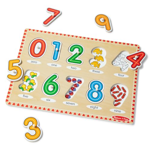image for Melissa & Doug Melissa & Doug Lift & See Numbers Wooden Peg Puzzle