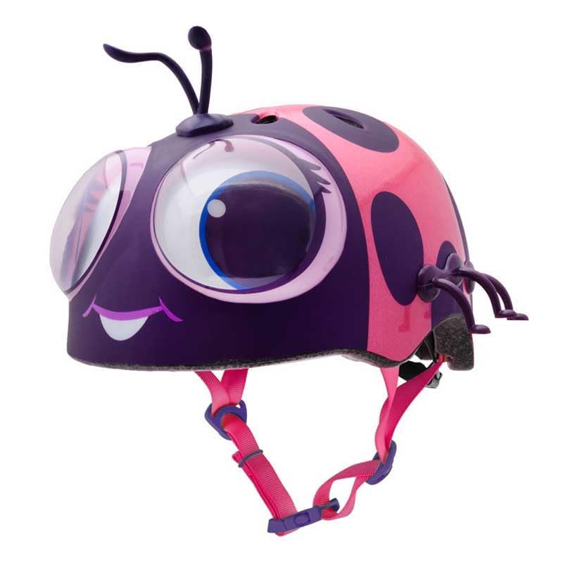Casco rosa Cpreme Googly Lady Bug para proteger las primeras sonrisas sobre ruedas