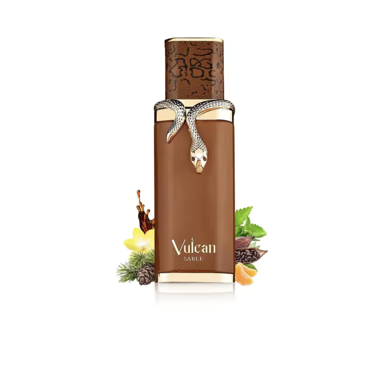 Profumo Vulcan Sable Eau de Parfum 100 ml, Profumo Arabo Unisex a Lunga Durata, Include Atomizzatore Ricaricabile 5ML, Fragranza Orientale e Legnosa con Note di Whisky, Cacao e Vaniglia (Vulcan Sable)