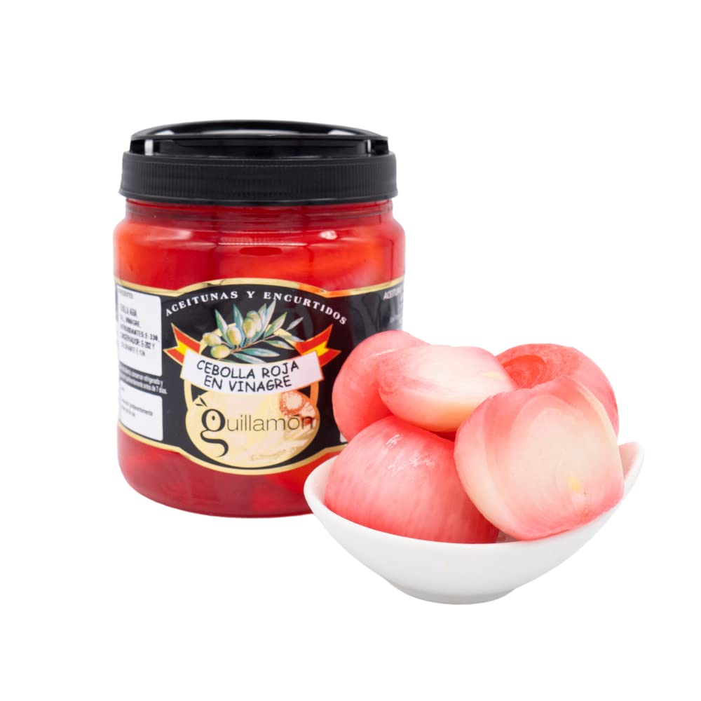 Aceitunas y encurtido Guillamón, Pimiento Dulce 1 x 710 g, Cebolla Roja 1 x 700 g, Guindilla Mini 1 x 660 g, Estilo tradicional, Encurtidos Español, Ideal aperitivo