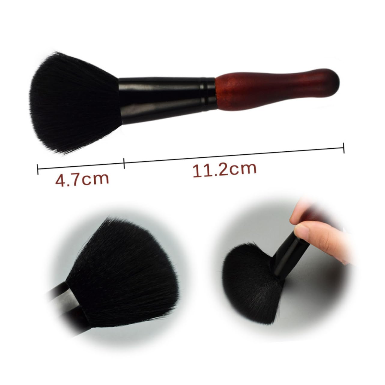 SHERCHPRY 1Pc Wooden Handle Blusher Brush Professional Makeup Brush for Women Nylon Fiber Cosmetics Brush for Natural Blush Application present for Makeup Lovers