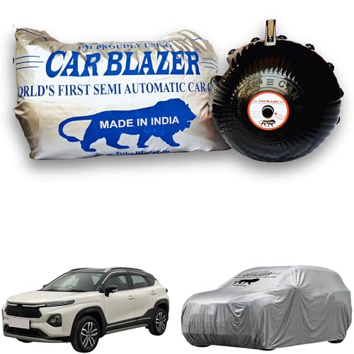 Image of CARBLAZER Portable & Semi-Automatic Full Body Car Covers: Heavy Duty| Anti-Theft| Dust & Scratch Proof | Water & Wind Resistant | Dual-Side Car Covers, Compatible for Toyota Urban Cruiser Taisor