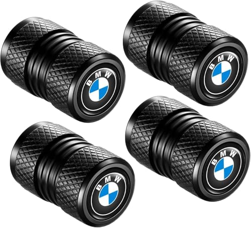 Tire Valve Stem Caps, Compatible with BMW Series Stem Cap Universal Car Air Cover Car Accessories for Cars, SUV, Truck, Motorcycles 4pcs (Black)