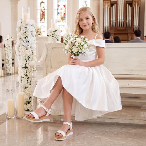 Image of Motasha Girls Wedge Sandals Platform Heel Lightweight Dress Shoes