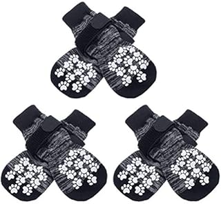 EXPAWLORER Double Side Anti-Slip Dog Socks with Adjustable Straps - Strong Grips Traction Control for Indoor on Hardwood Floor Wear, Best Paw Protector for Puppy Small Medium Large Dogs