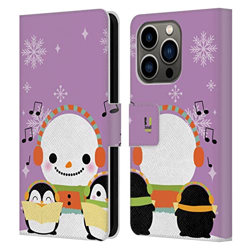 Muñecos de nieve en funda de cuero iPhone 14 Pro, el regalo invernal perfecto y útil