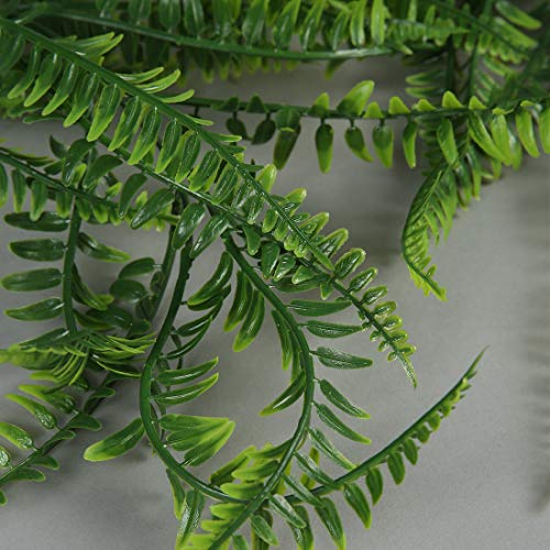 Haplia Artificial Plants Vines Ferns Persian Rattan Fake Faux Hanging Boston Fern Flowers Vine Outdoor Uv Resistant Plastic Plants For Wall Indoor Hanging Baskets Wedding Garland Decor (Pack Of 2) #TOP6