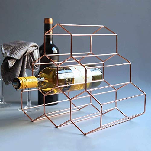 Soporte para 6 botellas de vino de hierro miniatura 6