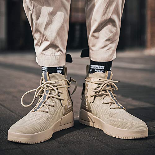 Image of RUNMAXX Mens Fashion Walking Lace Up High Top Shoes Stylish Running Athletic Casual Sneaker