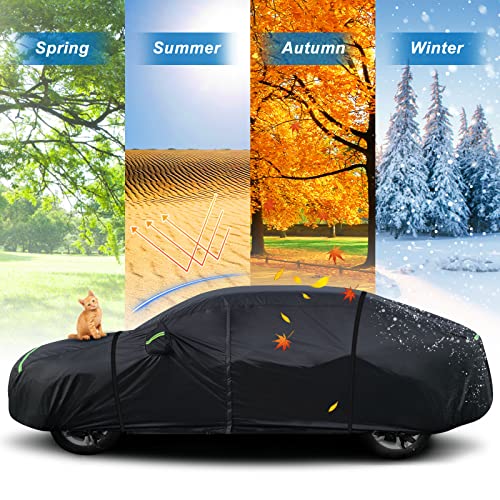 Image of Car Cover for Porsche Panamera 2014-2025 210T Polyester with Cotton Lining | Fits Panamera Sedan Sport Turismo 971 976, Waterproof All-Weather Heavy Duty Windproof Full Cover with Zipper, Storage Bag