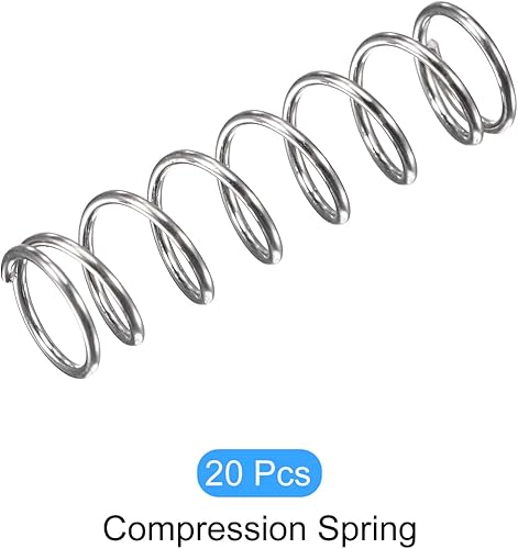 Miniatura 111 de METALLIXITY Resortes de compresión (0.020 x 0.118 in de diámetro exterior, 0.787 in de longitud libre) 20 unidades, resorte de extensión de acero