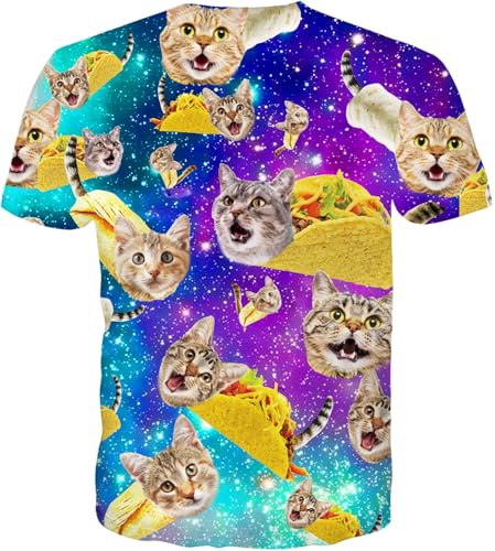 RAISEVERN Unisex Summer T-Shirts Crewneck Cool Short Sleeve Funny Graphic Print Top Casual Tees2