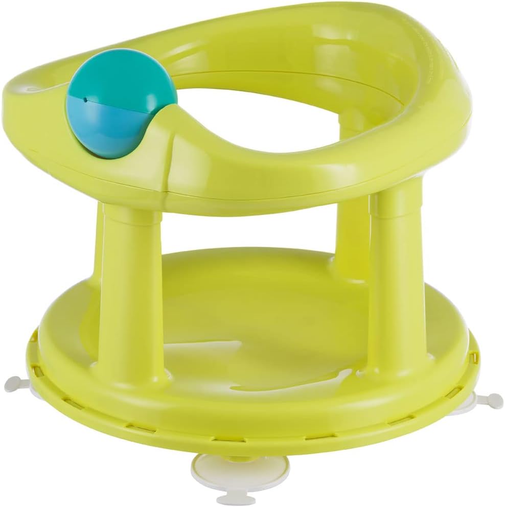 Swivel Bath Seat, 6-12 months, Max. 10 kg, Child Bath Support Seat, Bath Seat, Non-Slip Baby Bath Chair, Ergonomical, Suction Cups, color Lime