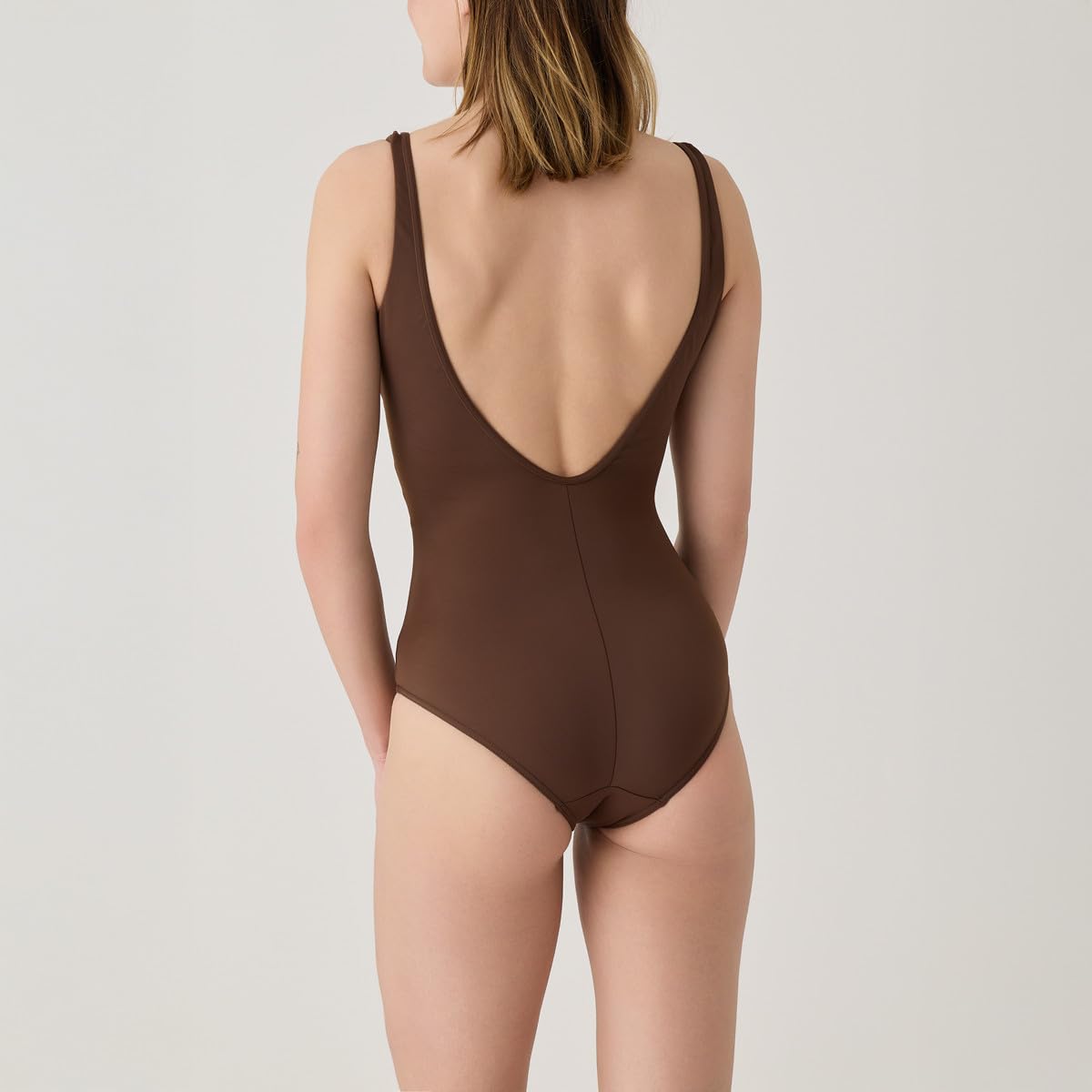 Janine Robin - Maillot de Bain 1 pièce coupé sous Poitrine Idylle - Marron - Marque Française - Haute Qualité
