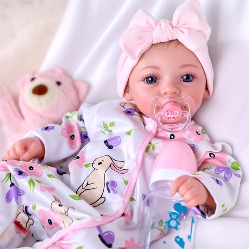 Muñeca Reborn Bebé Silicona 18 Pulgadas Con Accesorios miniatura 1