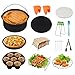 COLFULINE 17 pcs Accessoires pour Friteuse à Air 7inch 3,5L-8,2L Ensemble de Les Accessoires de l'air Friteuse Accessoires Friteuse Air Ustensiles de Cuisine Compatible pour Phillips, Gowise COSORI