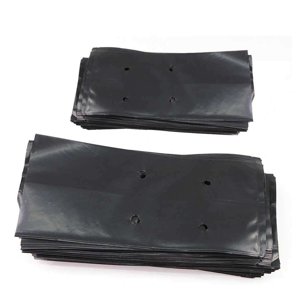 hcaklozgshi 100/200PCS 14 Sizes Black Plastic Nursery Bags Plant Grow Bags For Fruiter Vegetables Chili Seed Starter Seedling Transplant Pot(14x21cm,100PCS)