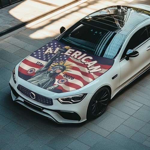 Image of Renewold 250th Anniversary USA Hood Cover Protector Hood Covers for Cars Indoor Outdoor Daily Holiday Camping Decor Wrap Blanket Women Men Winter Spring Fall Summer Automotive Exterior Accessories