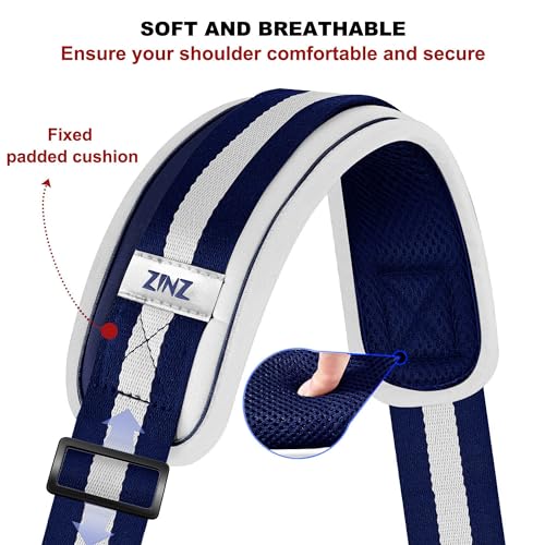 Image of ZINZ 79.5 inch Universal Strap with Ultra-Thick Fixed Breathable Pad - Adjustable Heavy-Duty Shoulder Strap for Laptop, Crossbody, Luggage, Gym, Camera Bag and More - TW01B06