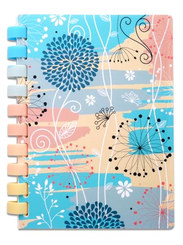 Image of DOODLE A5 Ruled Notebook Diary | Soft Ring Spiral Wiro for Comfortable Writing | 160 Pages, 80 GSM | Perfect for School, College & Office Use - Soft Blooms